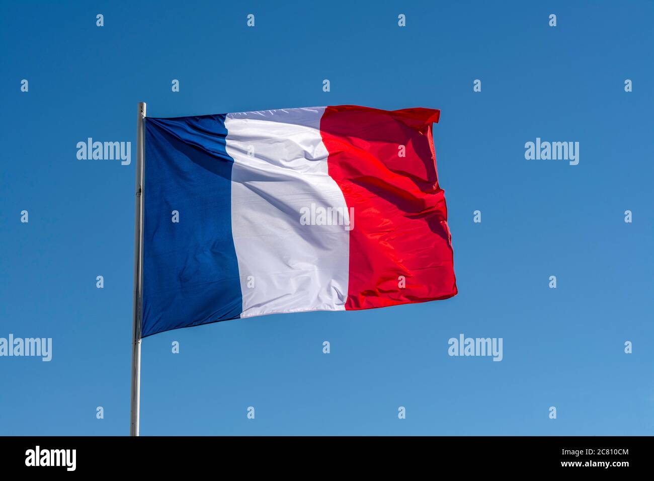 Drapeau français au vent Banque D'Images