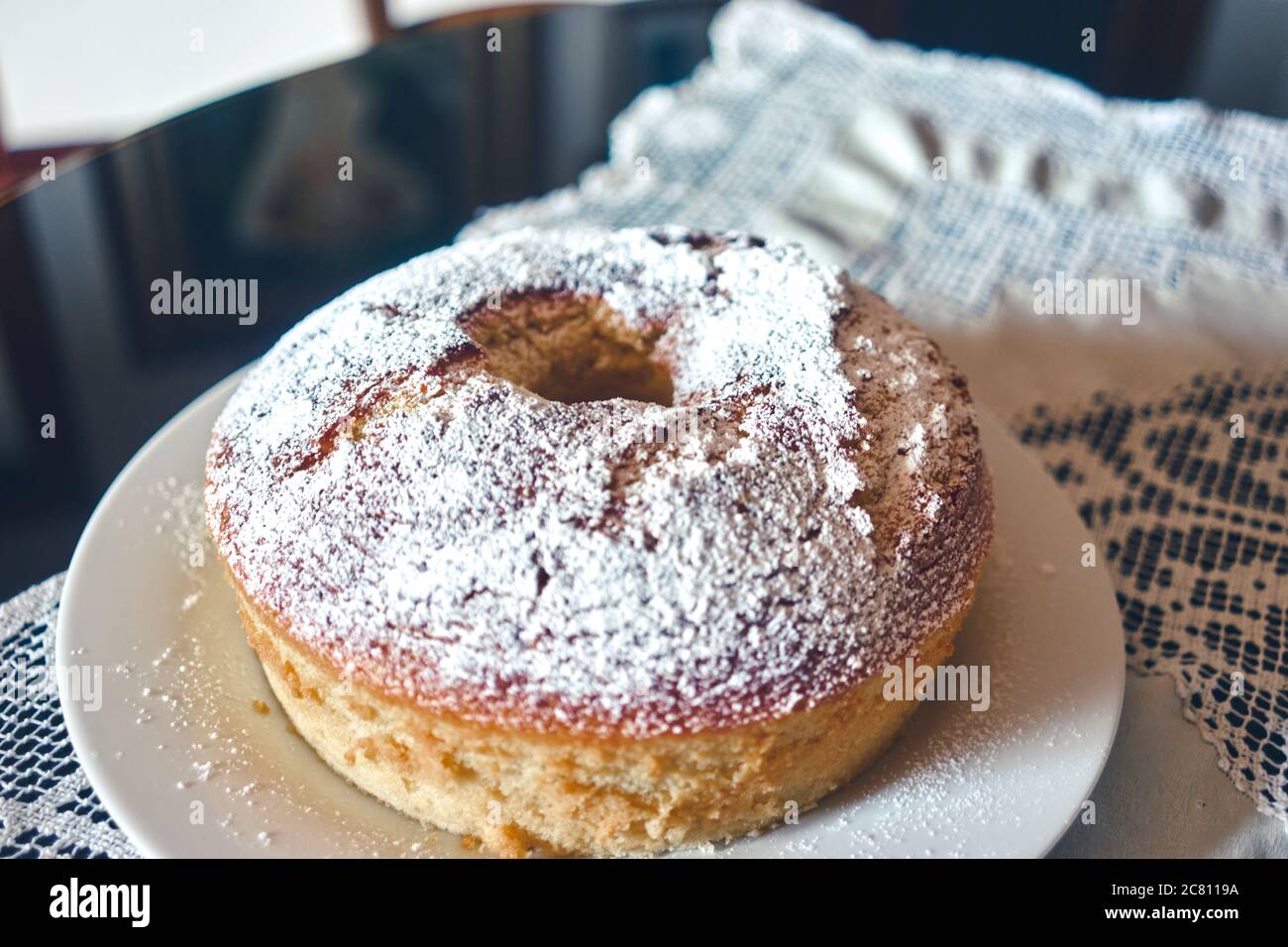 gros plan d'un gâteau en mousseline Banque D'Images