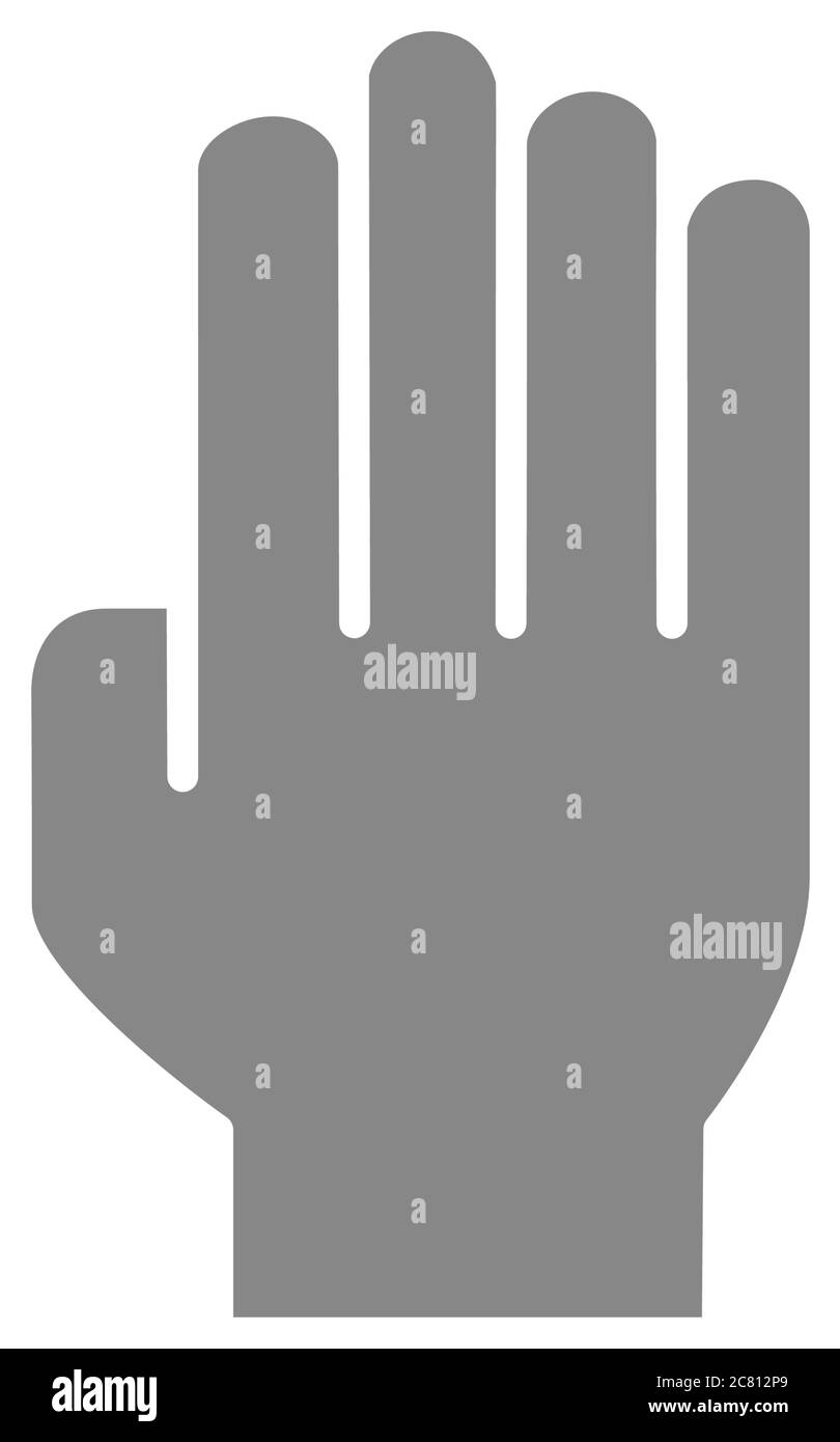 Icône grise avec trois doigts vers le haut. Serment, symbole de geste de victoire Illustration de Vecteur
