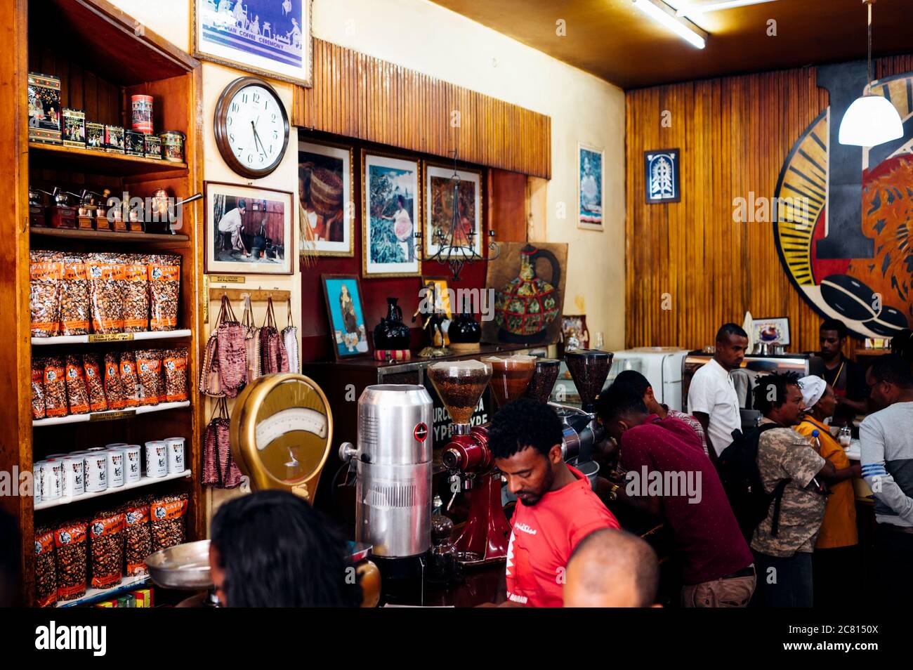 Tomoca café et café-restaurant à Addis-Abeba, Éthiopie Banque D'Images