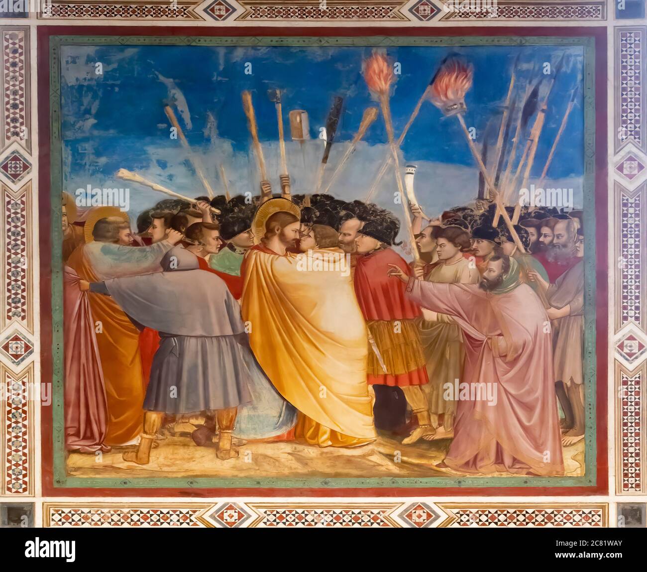 Baiser de Judas dans la chapelle Scrovegni, Padoue Banque D'Images