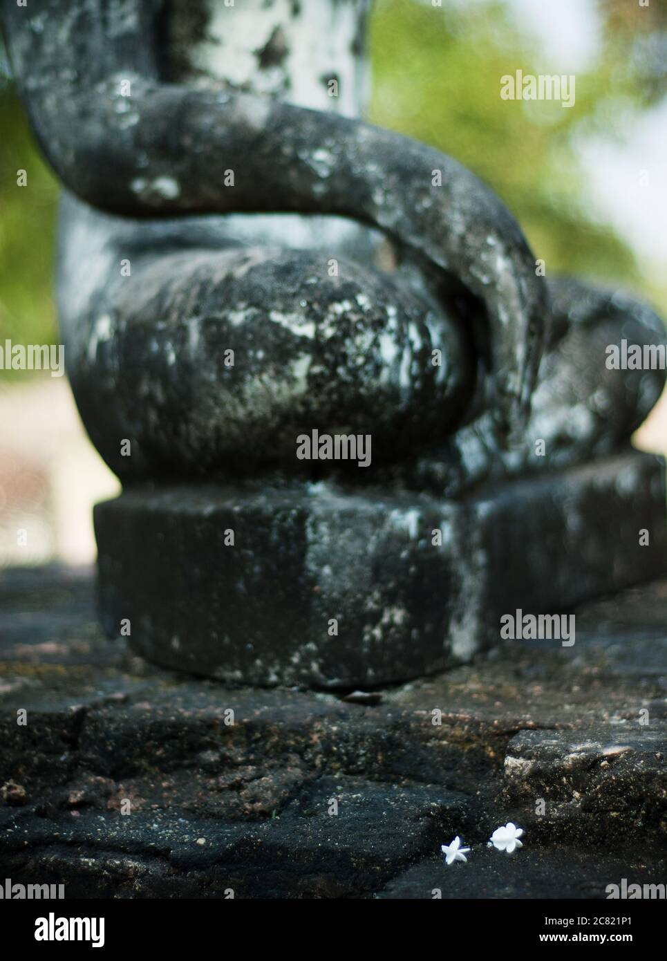 Détail gros plan des ruines bouddhistes anciennes dans le parc historique de Sukhothai dans la province de Sukhothai, Thaïlande, Asie du Sud-est Banque D'Images