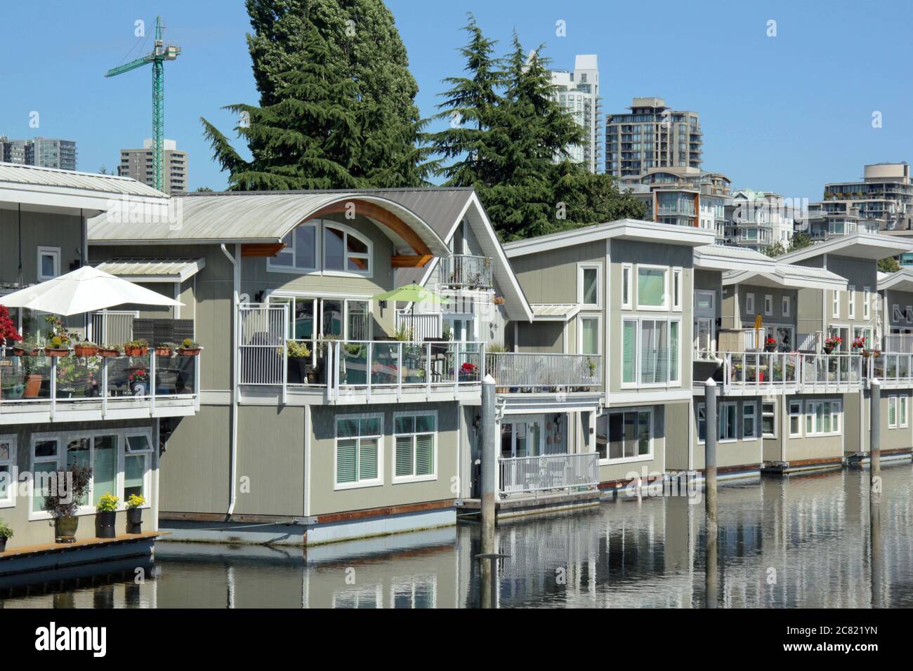 Maisons flottantes, marina de Mosquito Creek, North Vancouver, Colombie-Britannique, Canada Banque D'Images