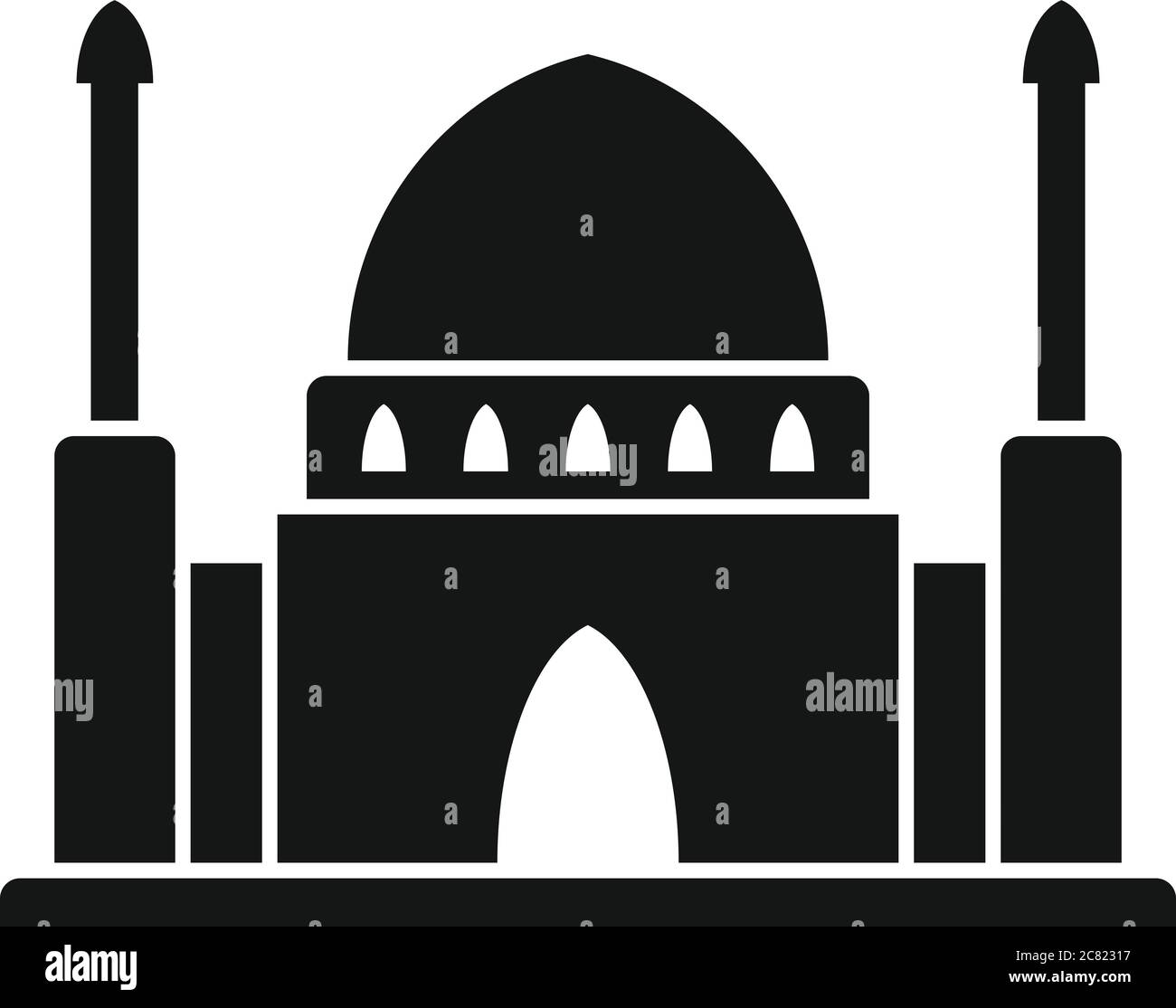 Icône du temple de la mosquée de Dubaï. Illustration simple de l'icône de vecteur de temple de la mosquée de Dubaï pour la conception de sites Web isolés sur fond blanc Illustration de Vecteur