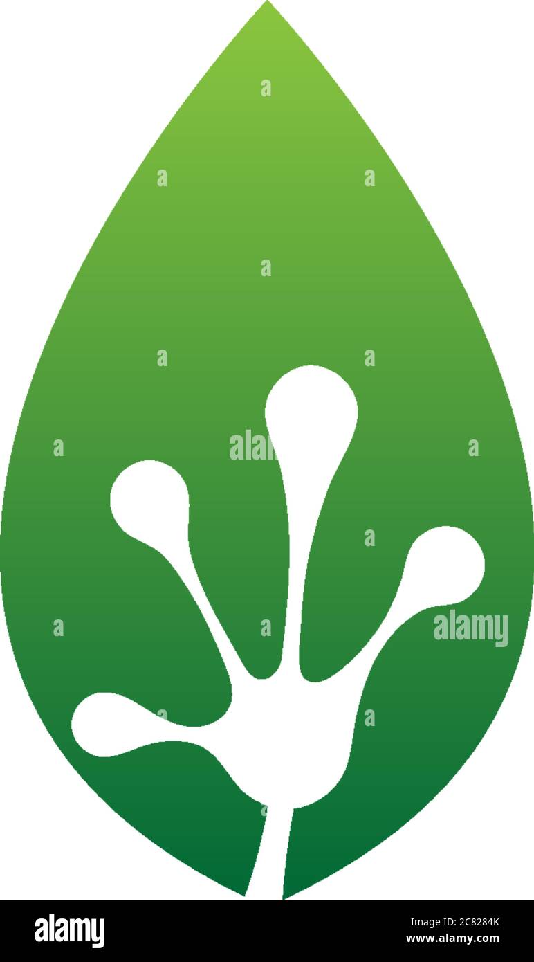Modèle vectoriel d'icône de logo main grenouille Illustration de Vecteur