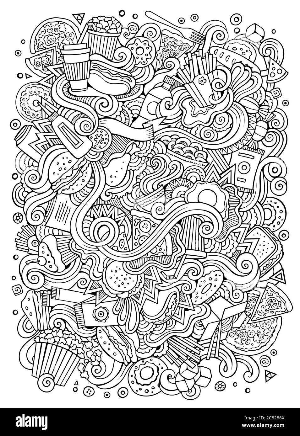 Dessin animé dessin animé dessin animé dessin animé fastfood illustration Illustration de Vecteur