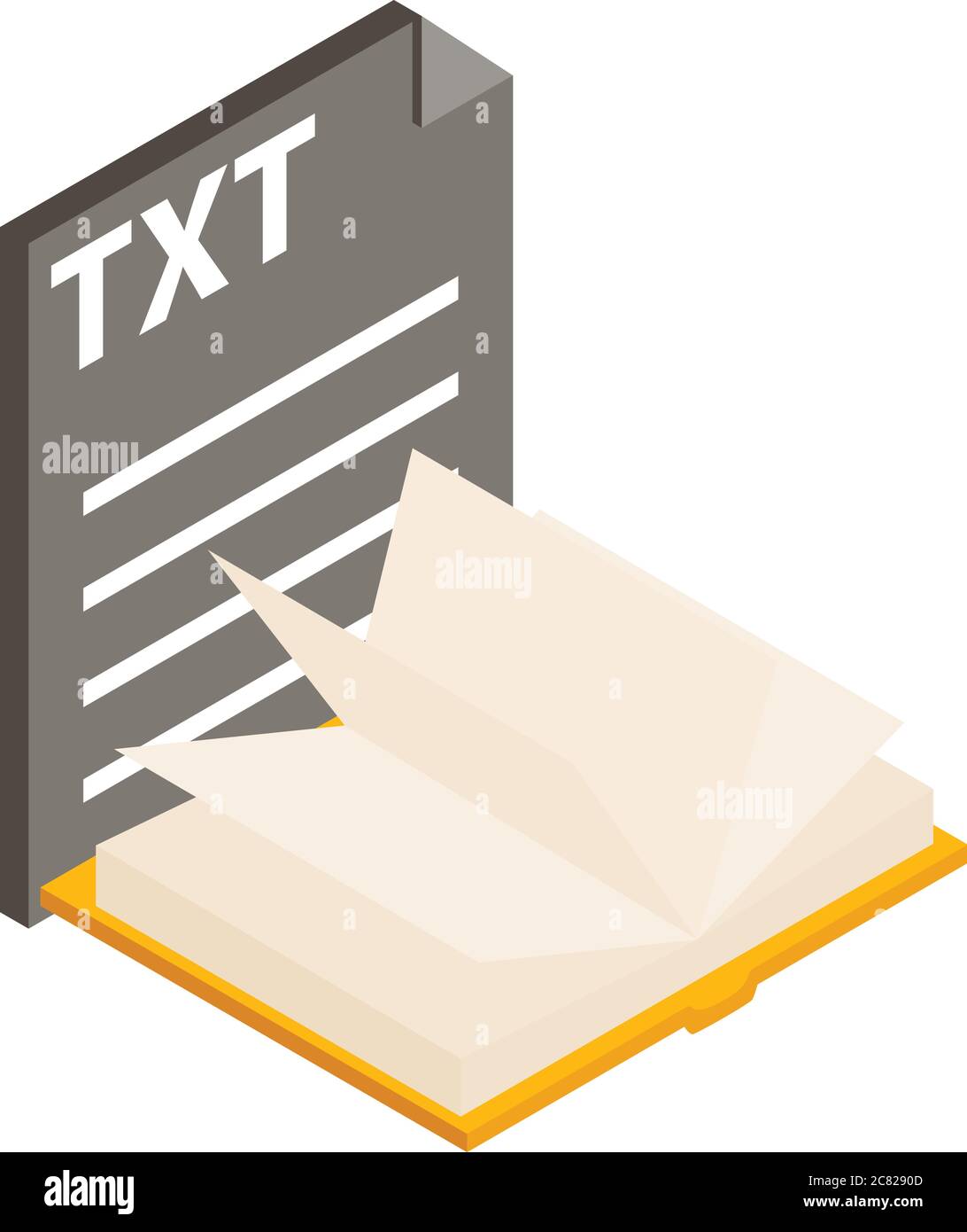 Icône de fichier txt, style isométrique Illustration de Vecteur