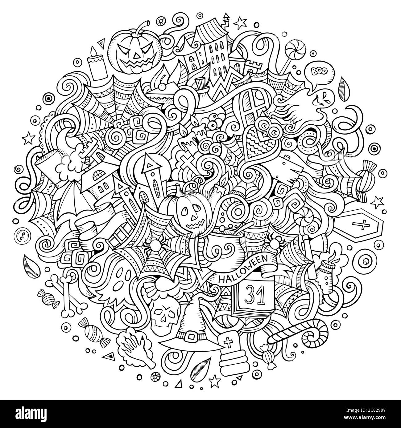 Dessin animé vectoriel griffeaux bonne illustration Halloween Illustration de Vecteur