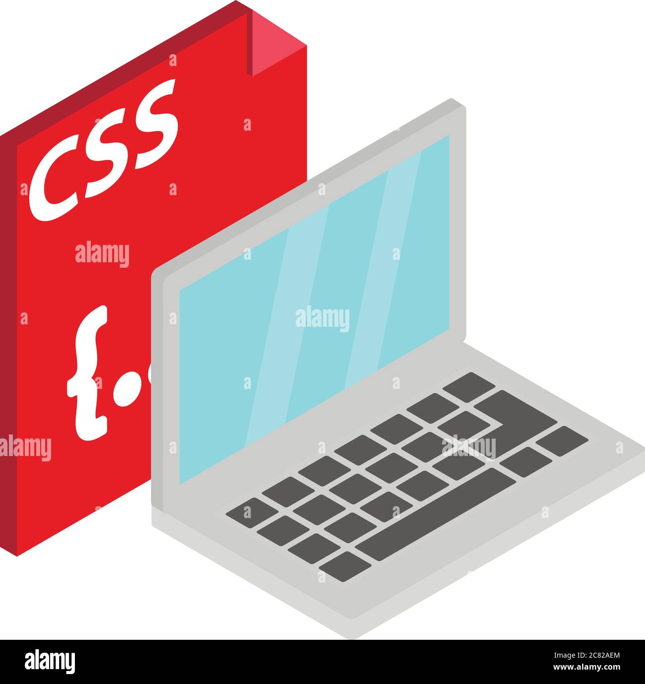 Icône de fichier CSS, style isométrique Illustration de Vecteur