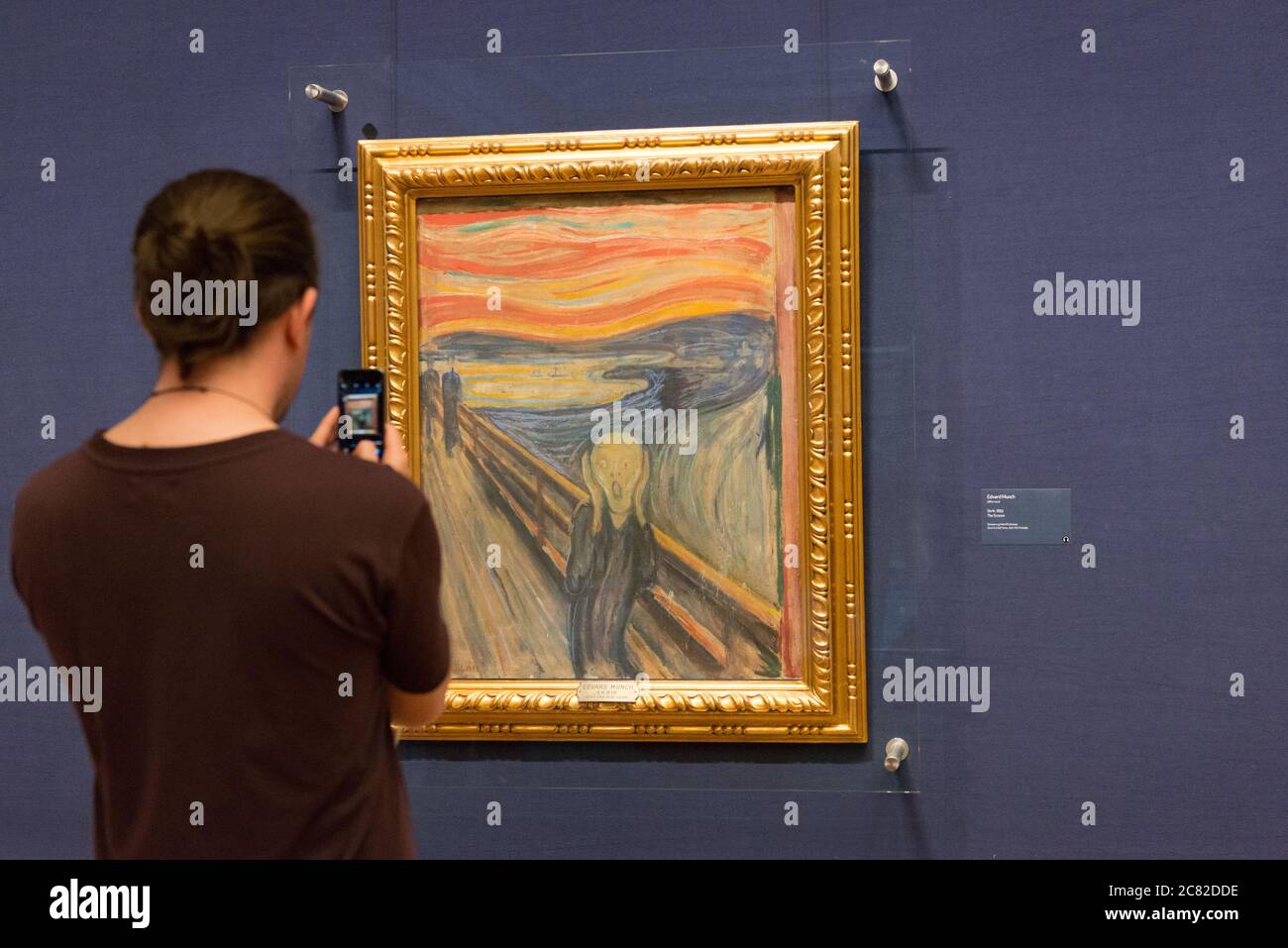 The Scream d'Edvard Munch exposé à la National Gallery d'Oslo, en Norvège Banque D'Images