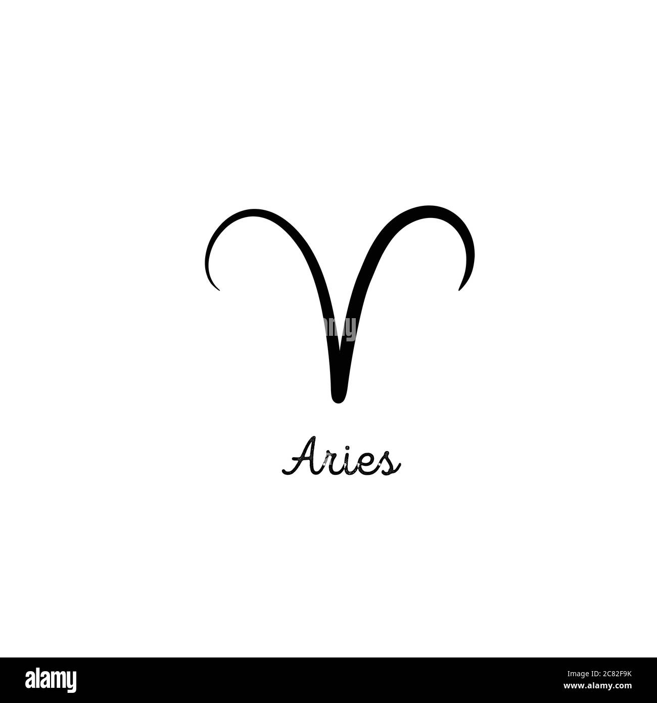 Illustration du zodiaque dessiné à la main. Simple ligne aries icône zodiac. Symbole de vecteur zodiaque tatouage. Panneau de dessin des agendas Illustration de Vecteur
