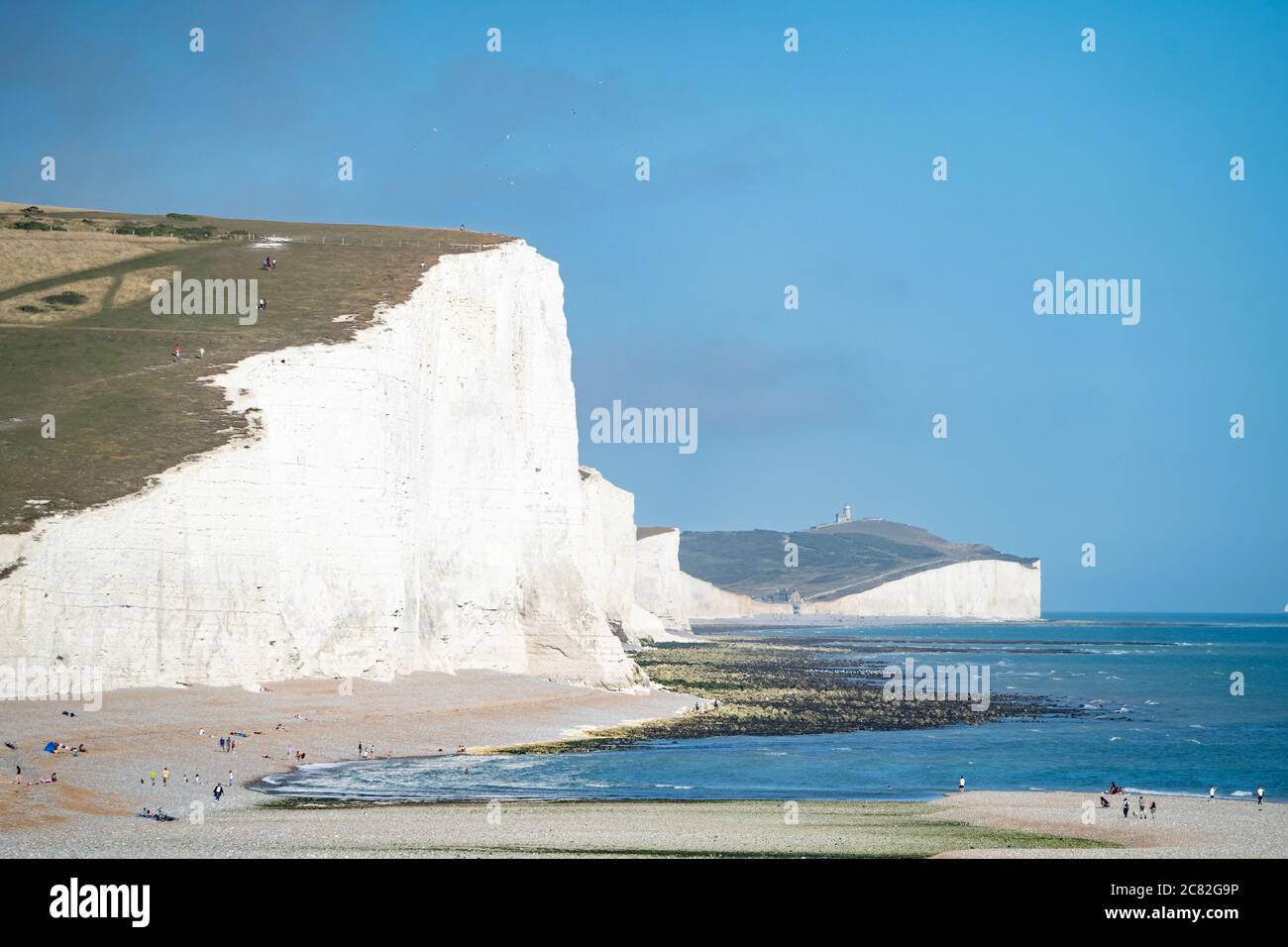 Falaise blanche à Seven Sisters, East Sussex, Royaume-Uni Banque D'Images