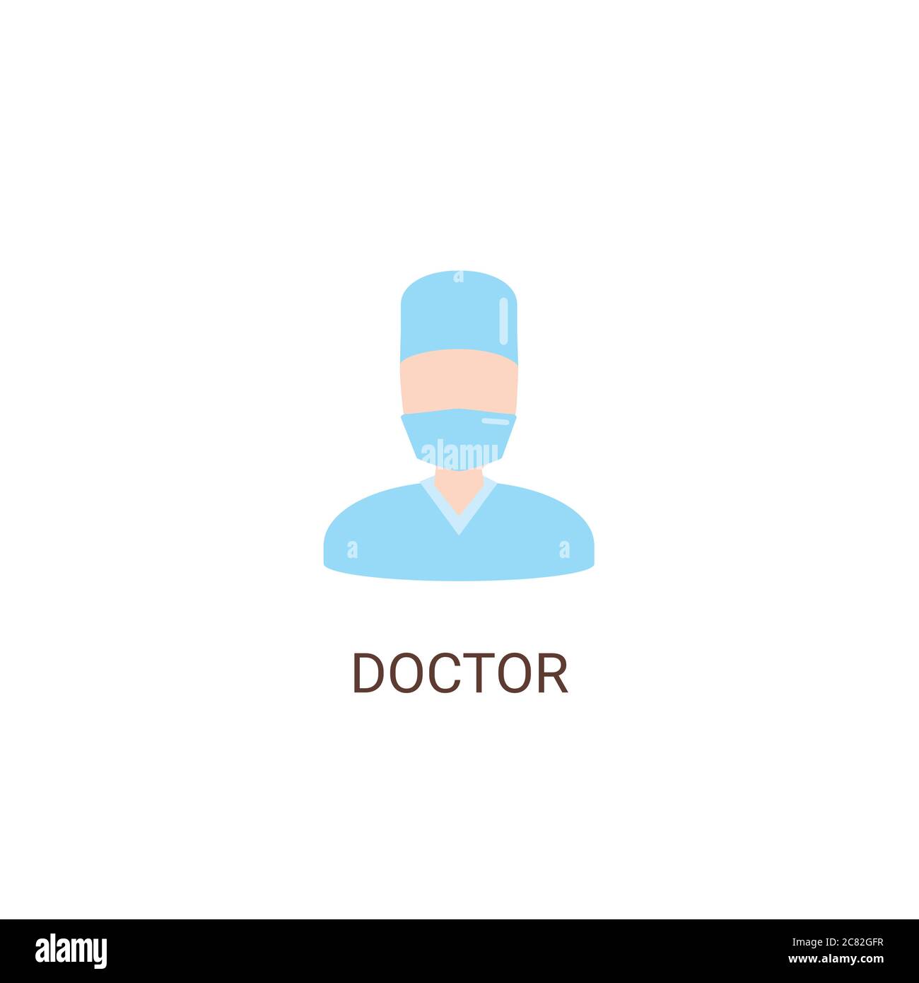Icône vecteur médecin. Travailleur médical Vector. Illustration vecteur docteur homme avec uniforme médical dans un style plat. Masque de protection sur le visage Illustration de Vecteur