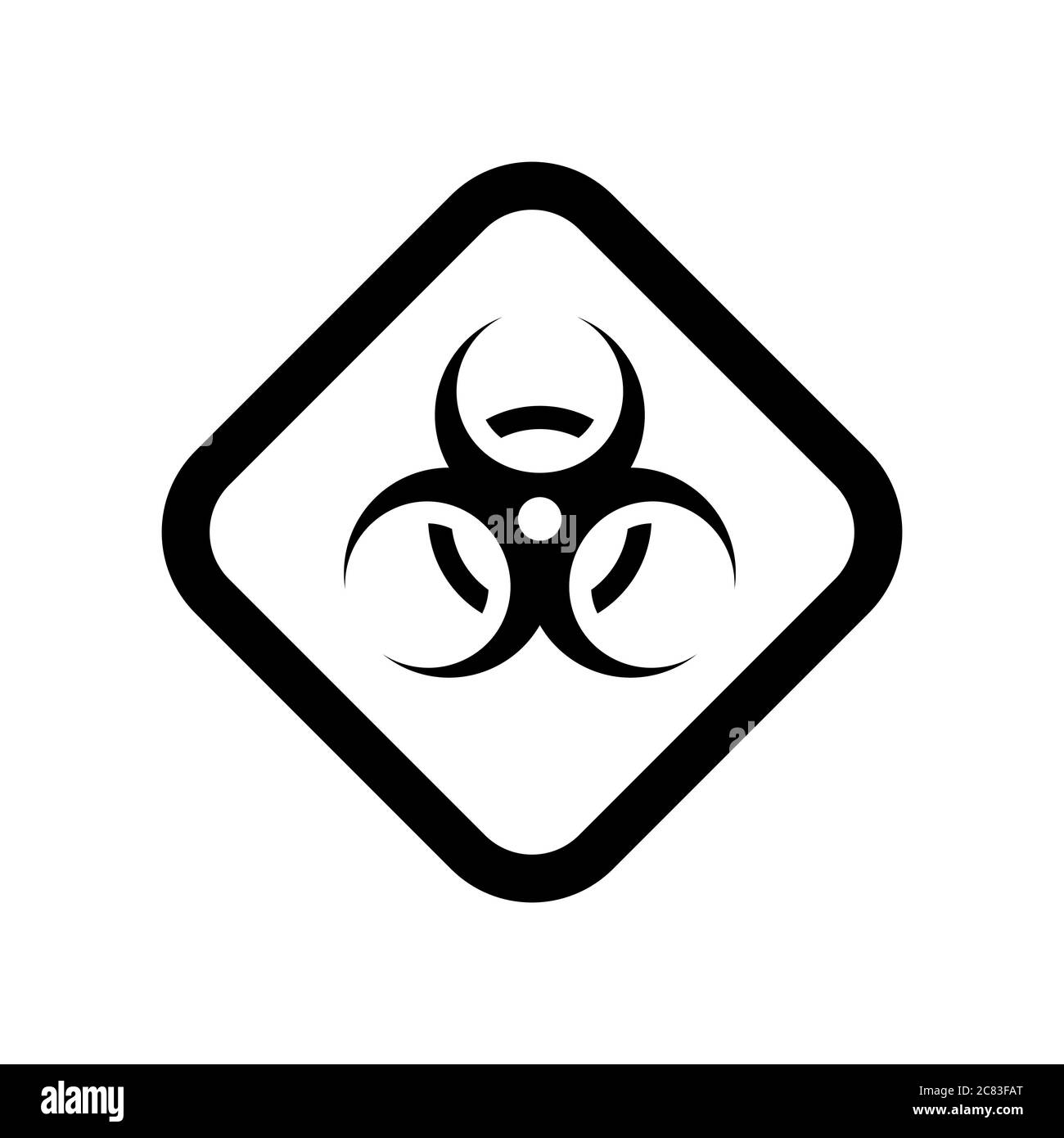 Icône d'alerte de danger biologique ou de menace biologique. Signe d'avertissement de virus. Danger coronavirus symbole de danger biologique. Illustration vectorielle EPS10. Illustration de Vecteur