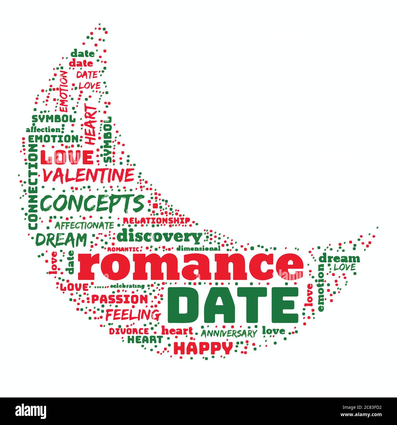 Nuage de mots liés à la vie romantique et d'amour Illustration de Vecteur