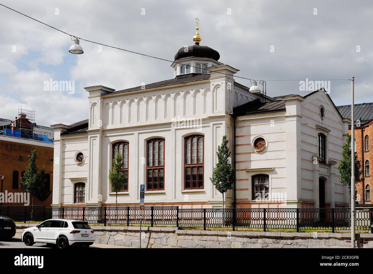 Norrkoping, Suède - 3 juillet 2020 : extérieur de la synagogue Norrköping. Banque D'Images