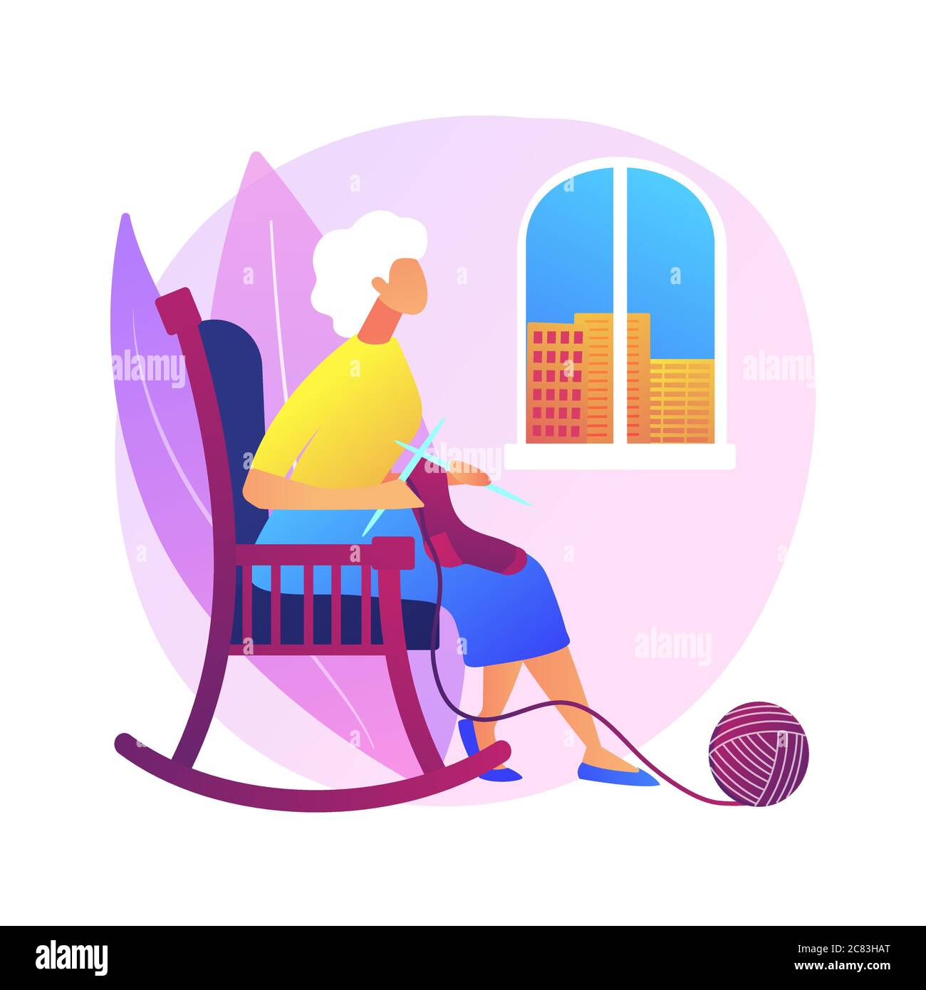 La solitude des personnes âgées vecteur concept métaphore Illustration de Vecteur