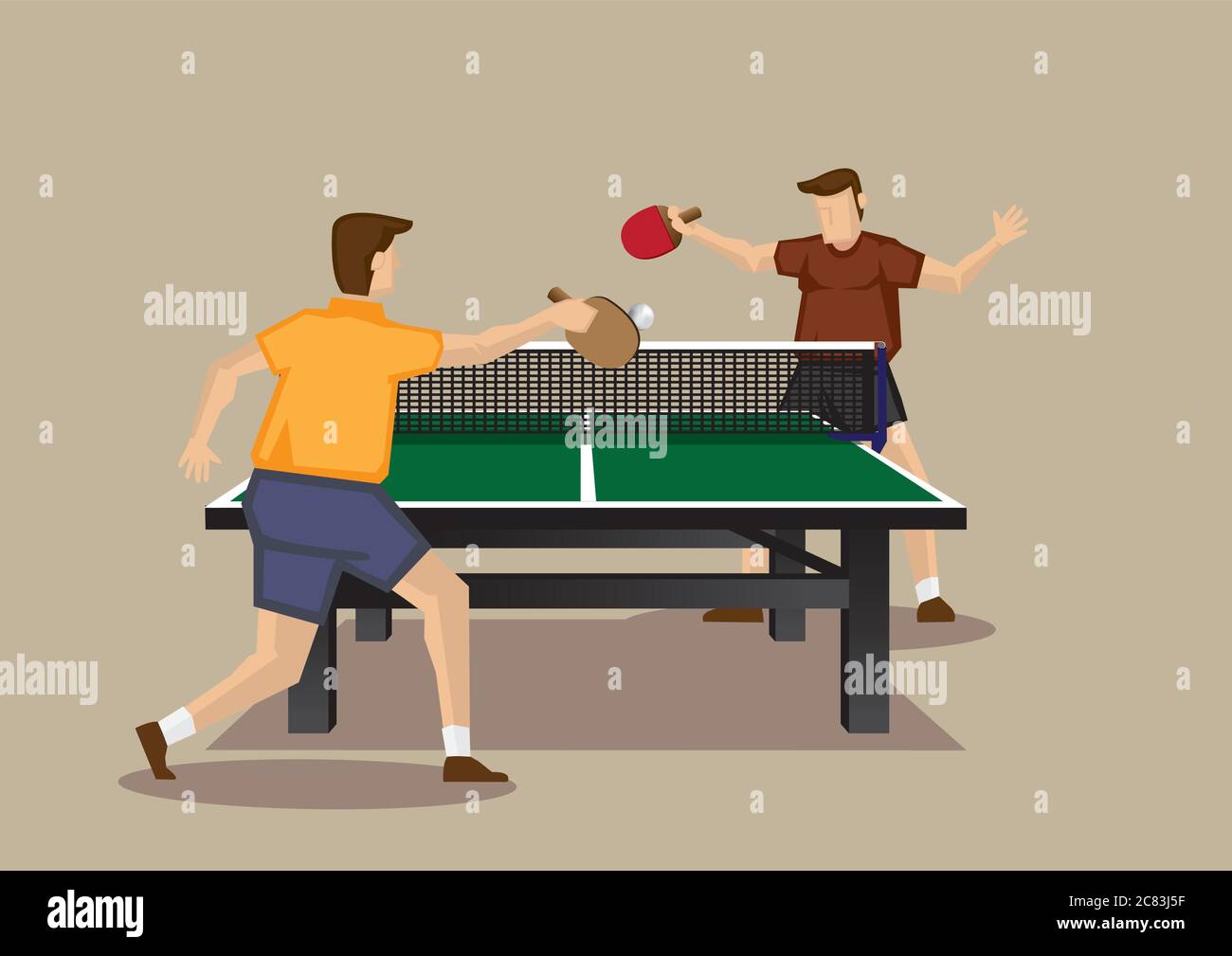 équipe tennis de table Banque d