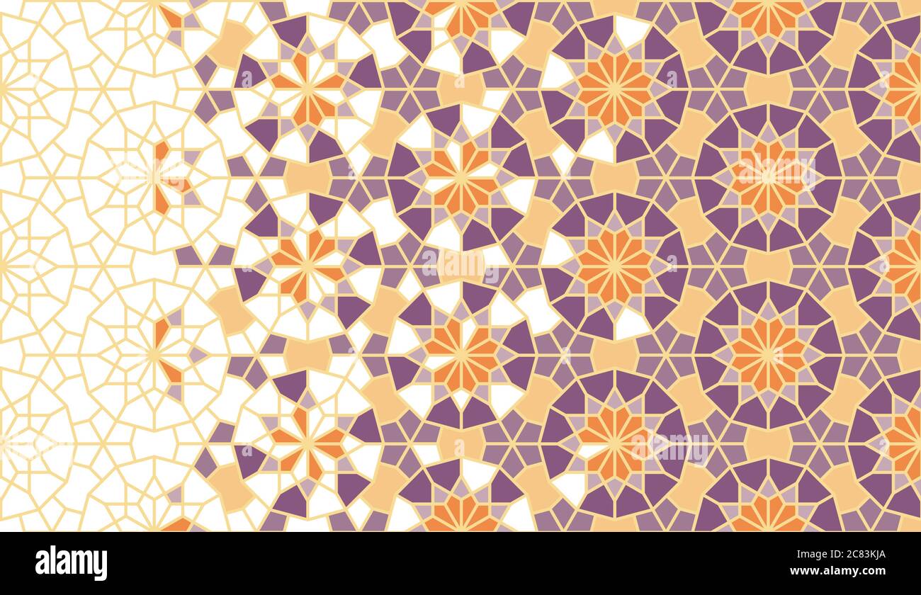 Motif vectoriel arabesque. Motif géométrique de demi-teinte arabesque avec désintégration de la mosaïque de couleurs Illustration de Vecteur