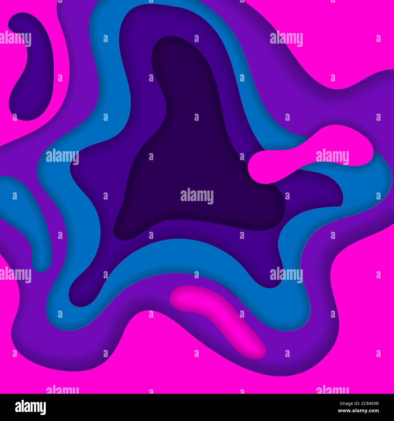 Arrière-plan abstrait coupé en papier 3D violet et bleu. Formes d'onde abstraites. Format vectoriel Illustration de Vecteur