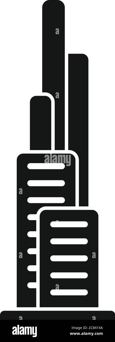 Icône gratte-ciel de Dubaï. Illustration simple de l'icône vectorielle du gratte-ciel de Dubaï pour la conception de sites Web isolée sur fond blanc Illustration de Vecteur