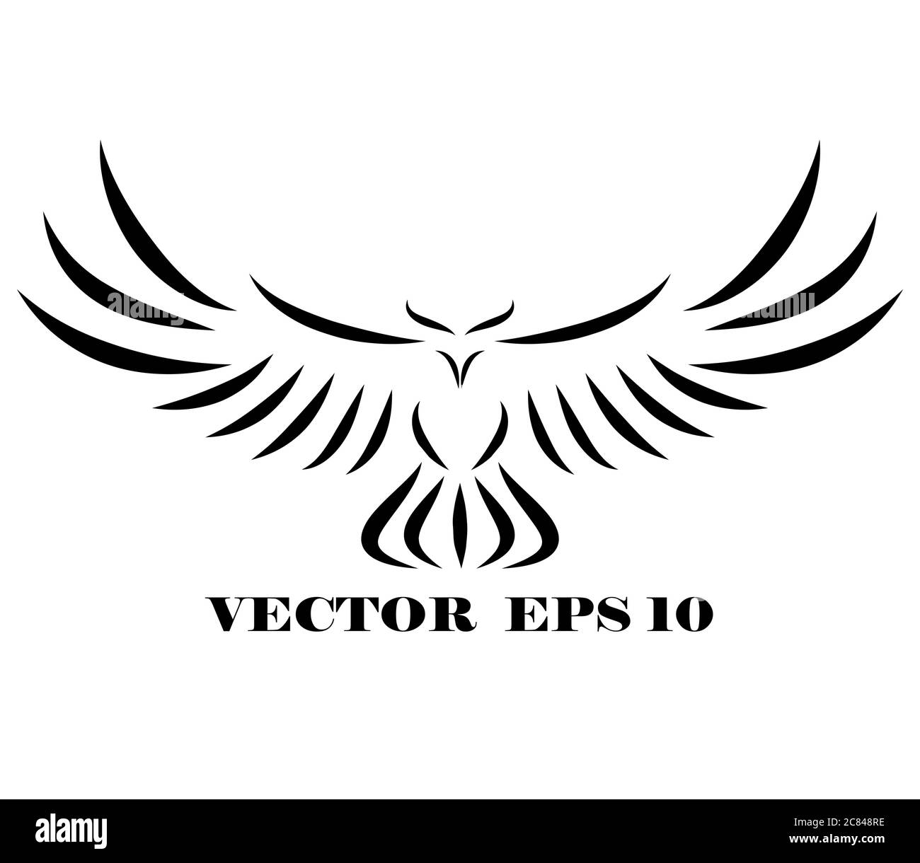 Logo vectoriel de faucon qui vole. Illustration de Vecteur