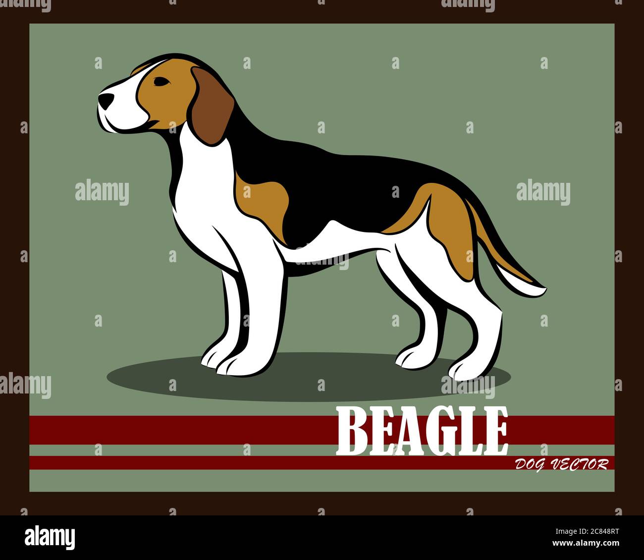 Illustration vectorielle du chien beagle. Il est debout. Illustration de Vecteur