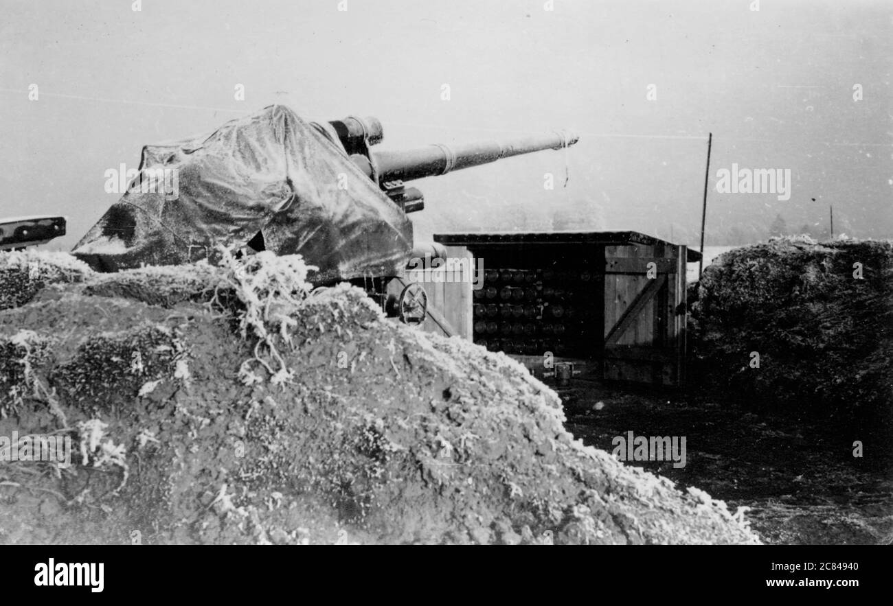 Seconde guerre mondiale, défense aérienne, unité Flak à Dorbaum, Munster, Allemagne 1940 Banque D'Images