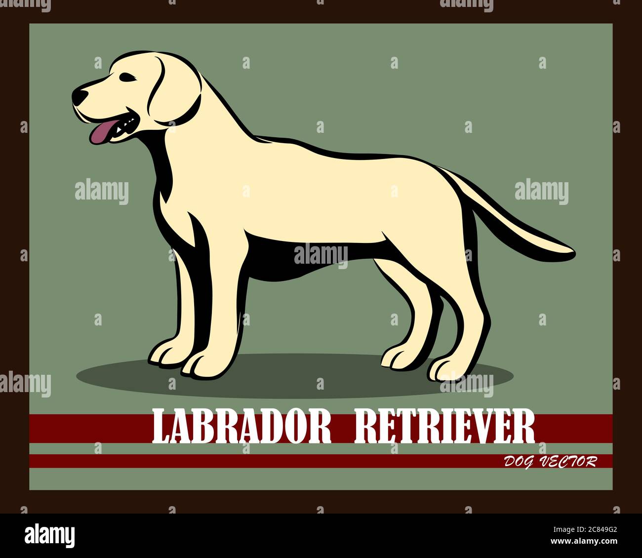 Illustration vectorielle du chien Labrador Retriever. Il est debout. Illustration de Vecteur