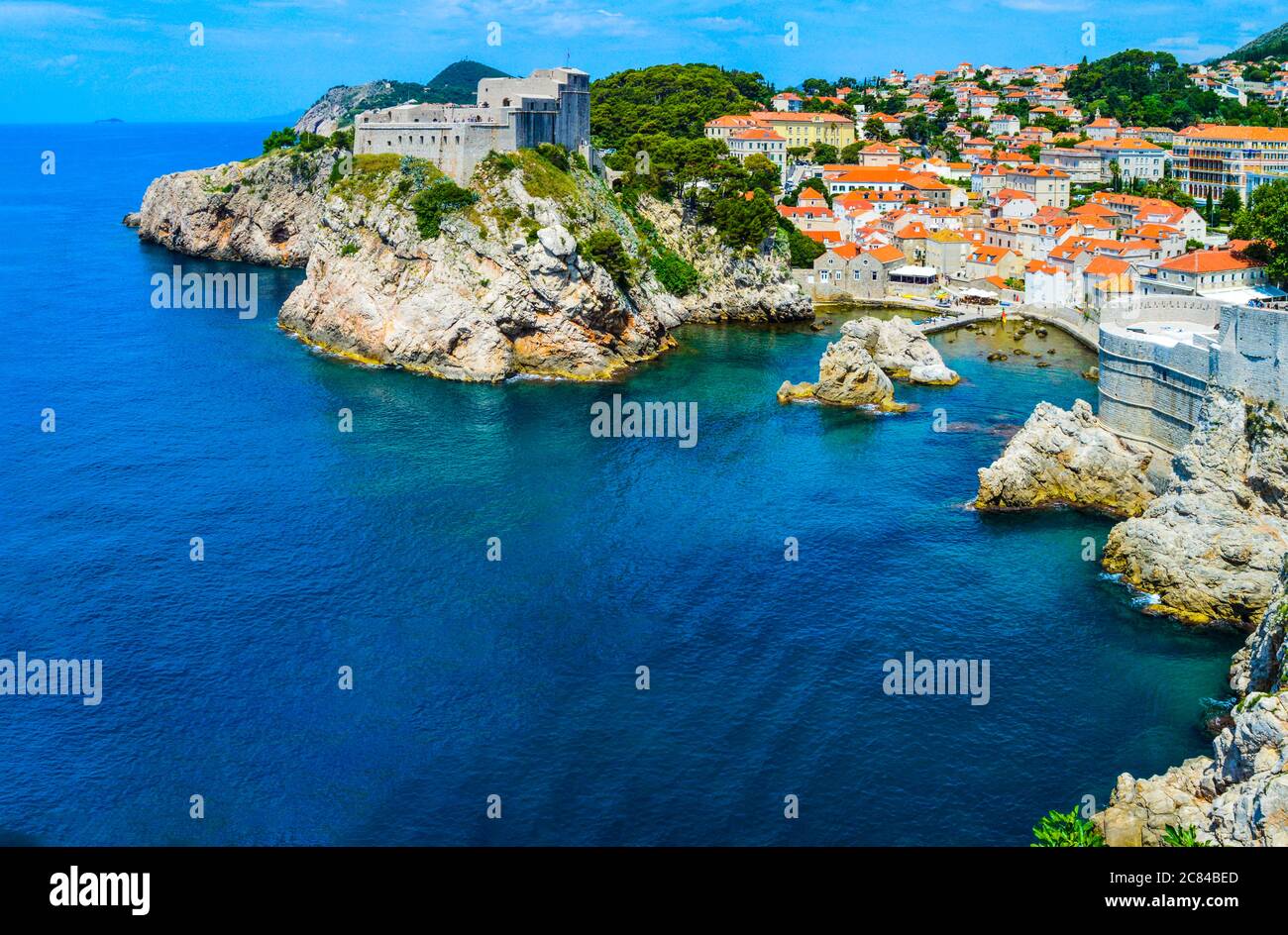 DUBROVNIK, CROATIE - JUIN 18 : fort Lovrijenac ou forteresse Saint-Laurent, souvent appelée 'Dubrovnik's Gibraltar' à Dubrovnik le 18 juin 2019. Banque D'Images