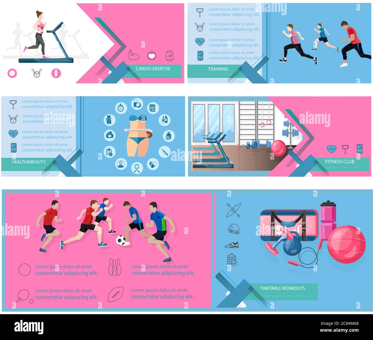 Modèles de bannière de sport Digital Vector. Concept de conception d'icônes de présentation graphique d'info Illustration de Vecteur