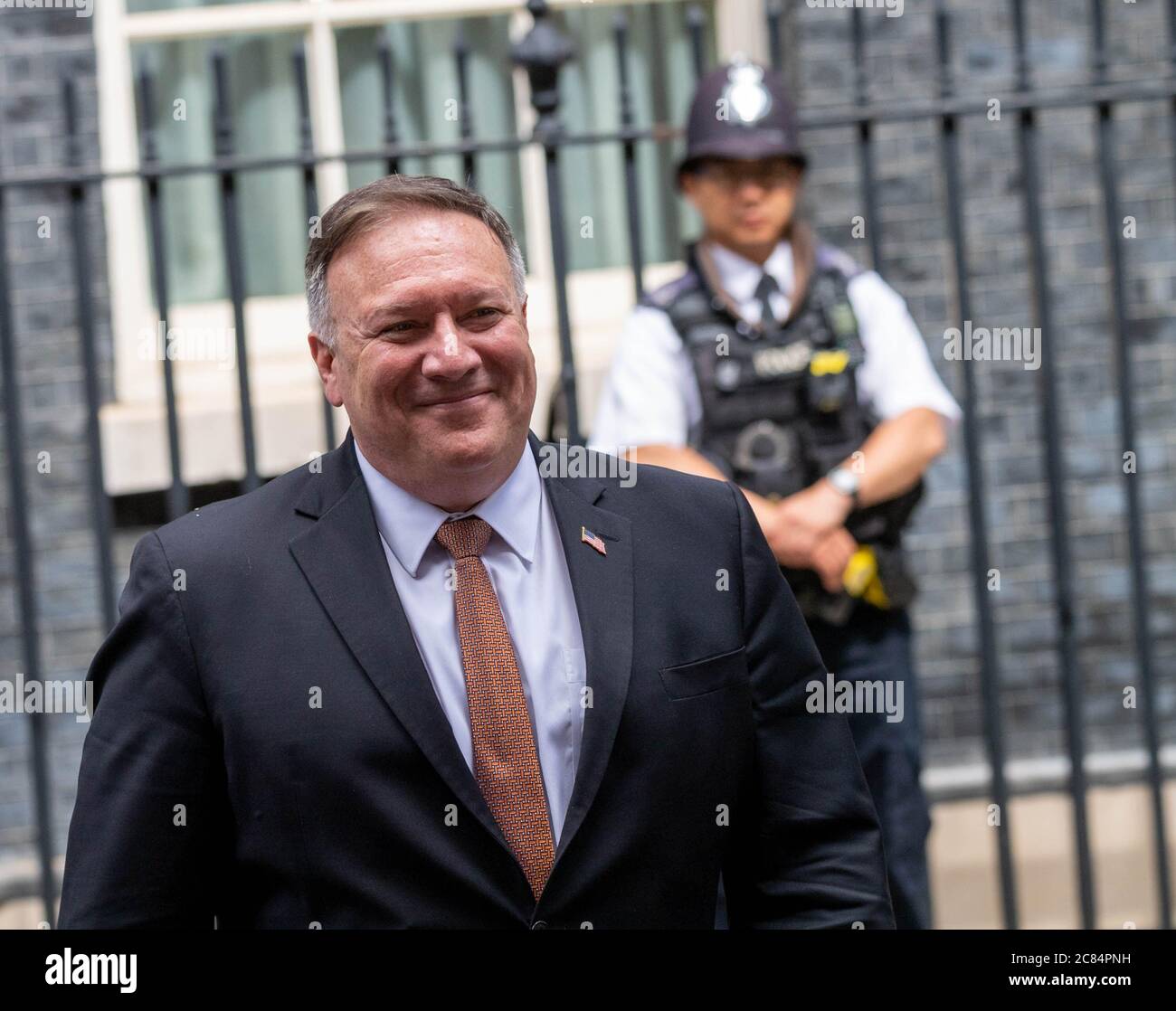 Londres, Royaume-Uni. 21 juillet 2020. Mike Pompeo Secrétaire d’État américain lors d’une réunion avec Boris Johnson, Premier ministre parlementaire, et Dominic Raab, Secrétaire aux Affaires étrangères Mike Pompeo, Secrétaire d’État américain au crédit : Ian Davidson/Alay Live News Banque D'Images