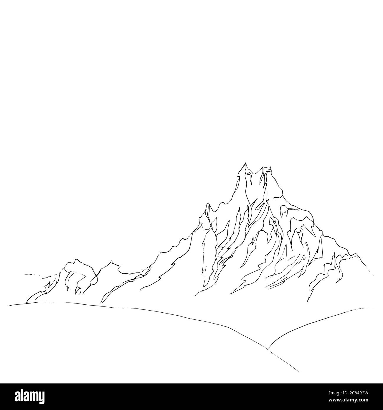 Illustration vectorielle d'un simple croquis de montagne landskape Illustration de Vecteur
