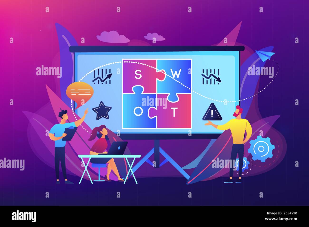 Illustration du vecteur du concept d'analyse SWOT. Illustration de Vecteur