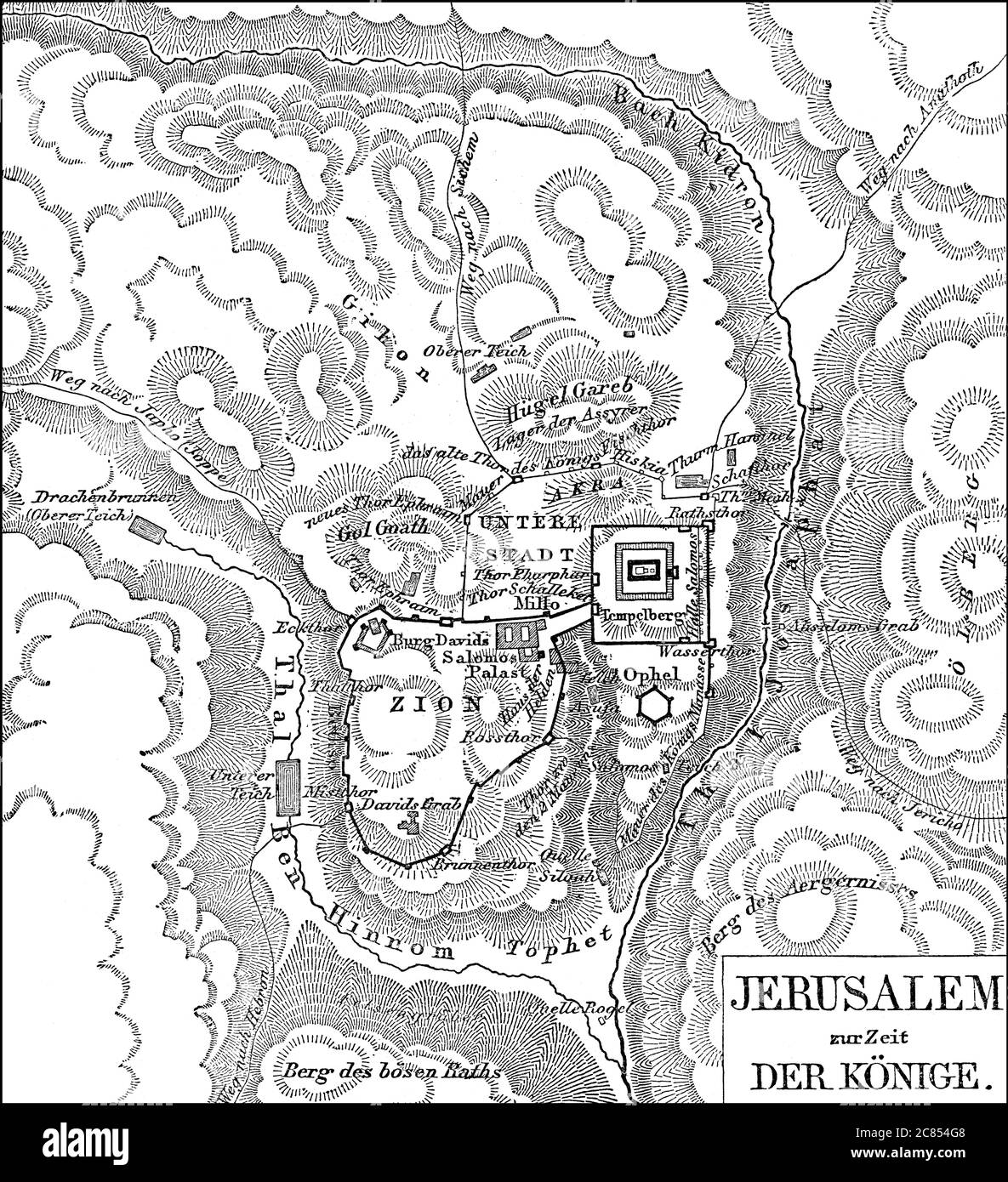 Plan de Jérusalem, 900 BCE Banque D'Images