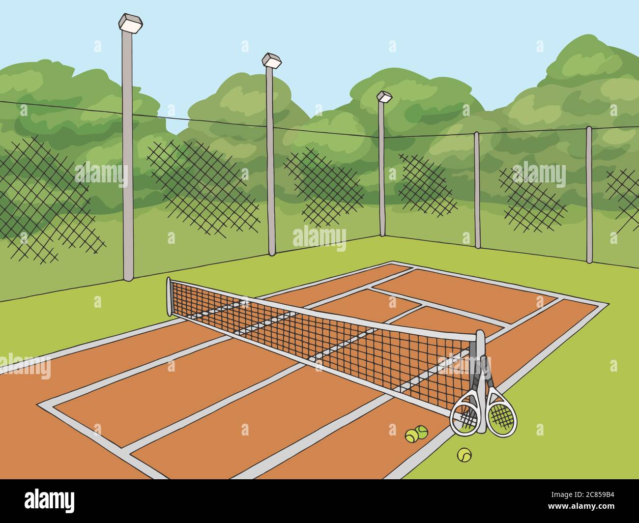 Tennis sport graphique couleur dessin illustration vecteur Illustration de Vecteur