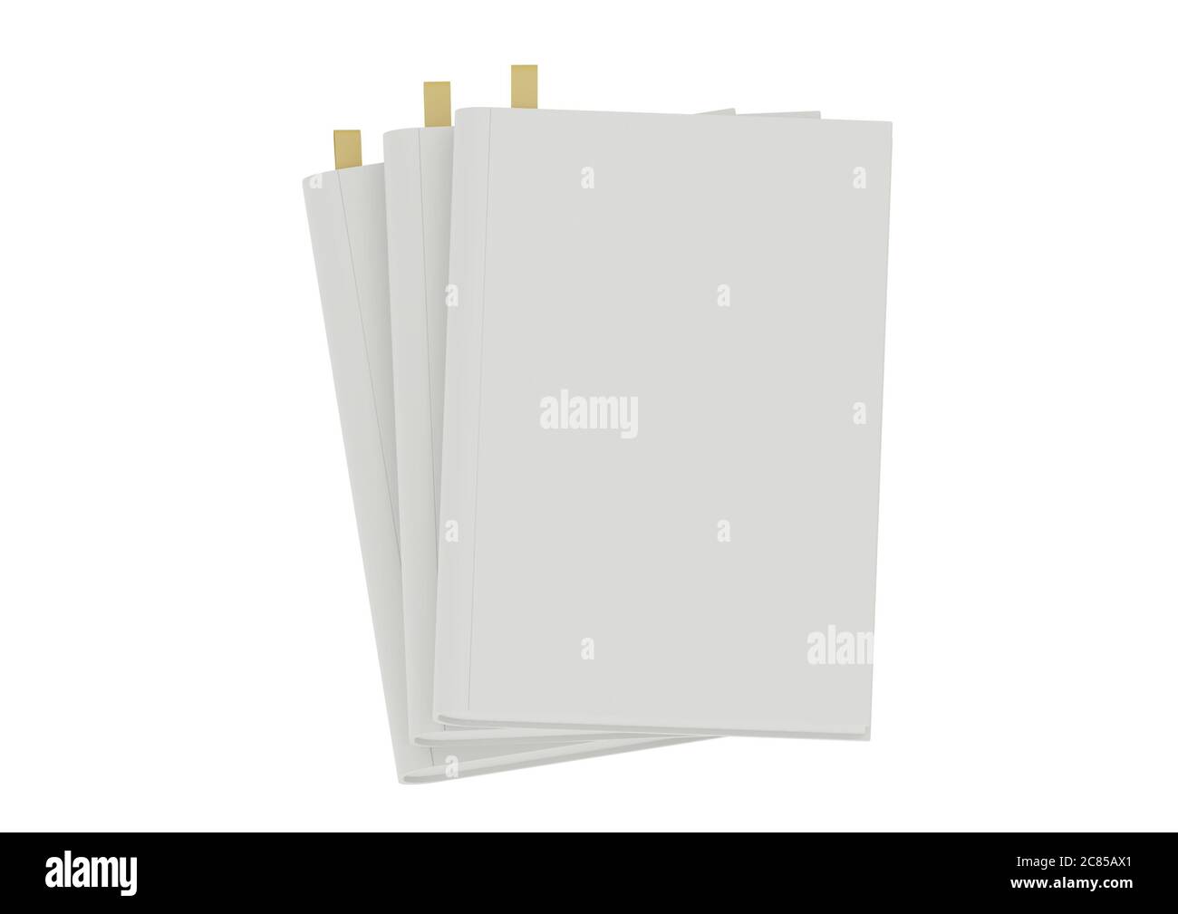 illustration de la pile 3d de livres vierges sur fond blanc Banque D'Images