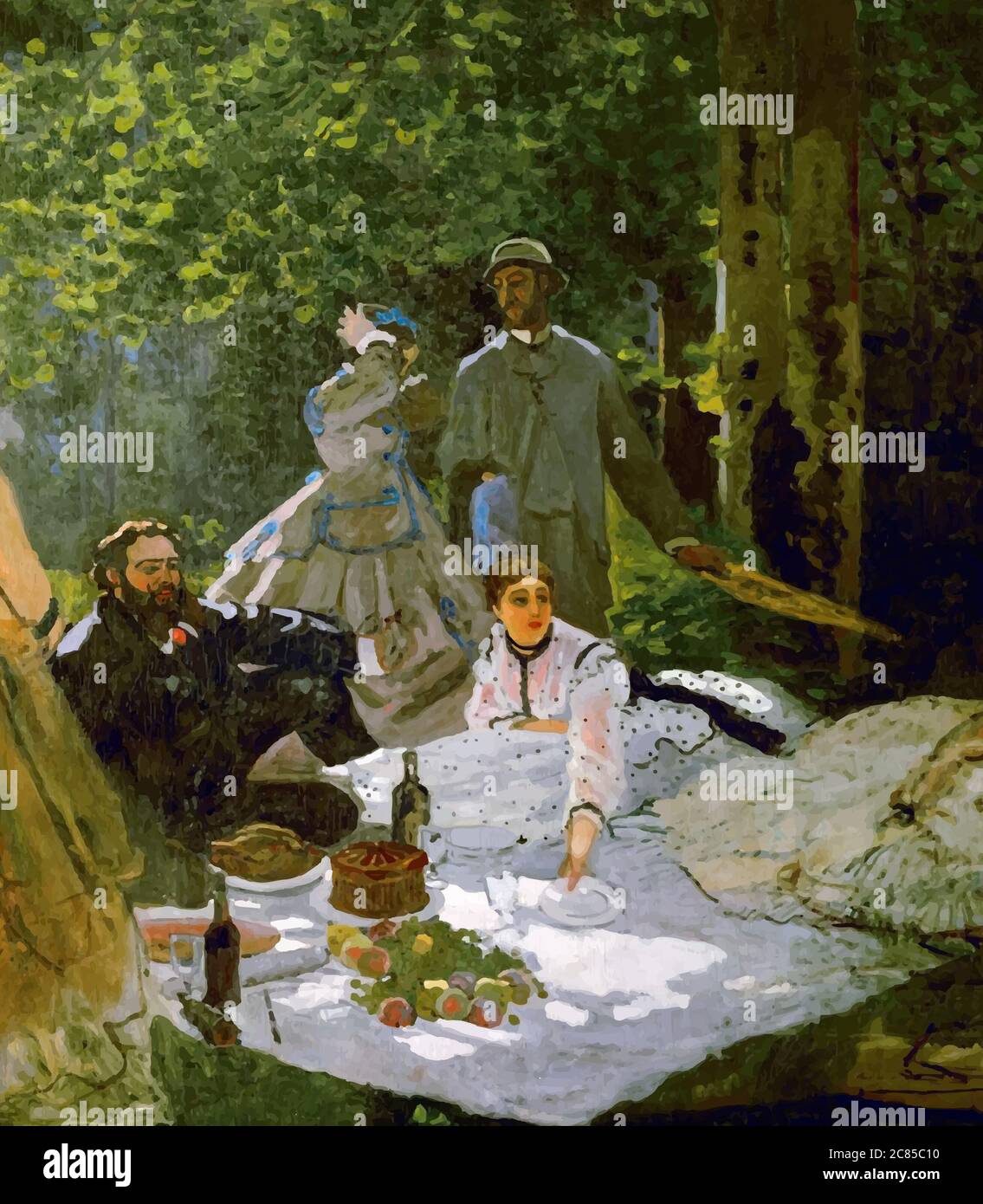 Mon numérique a modifié le petit déjeuner sur l'herbe de Claude Monet 1866. La Galerie d'Art européen et américain du XIX-XX . Moscou, Russie Banque D'Images