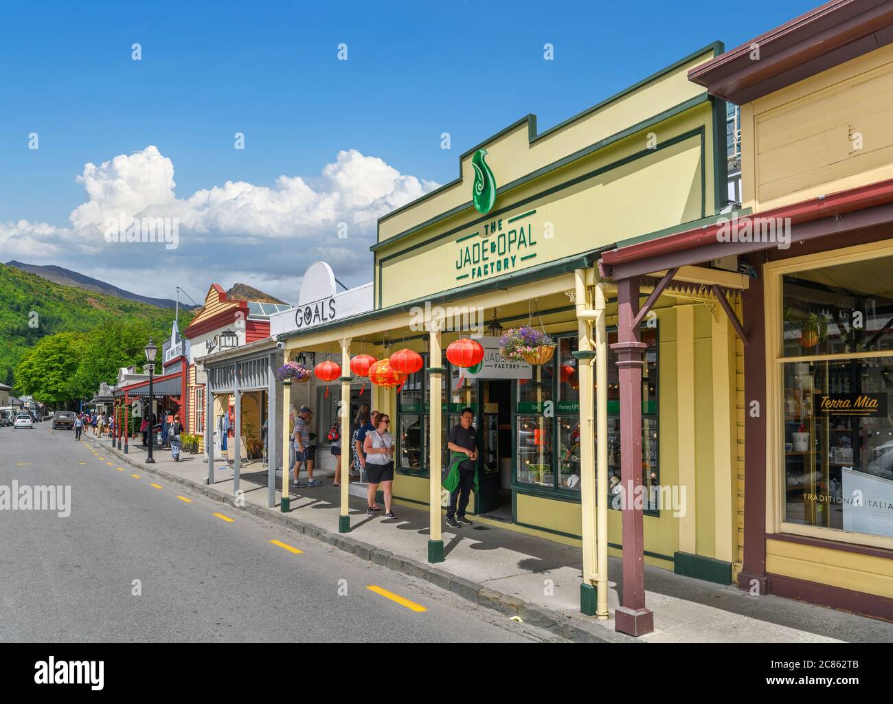 Buckingham Street, la rue principale du centre historique d'Arrowtown, Nouvelle-Zélande Banque D'Images