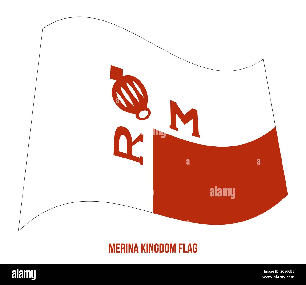 Royaume Merina (1540-1897) Drapeaux Vector Illustration sur fond blanc. Royaume de l'Imerina ou royaume de Madagascar. Illustration de Vecteur