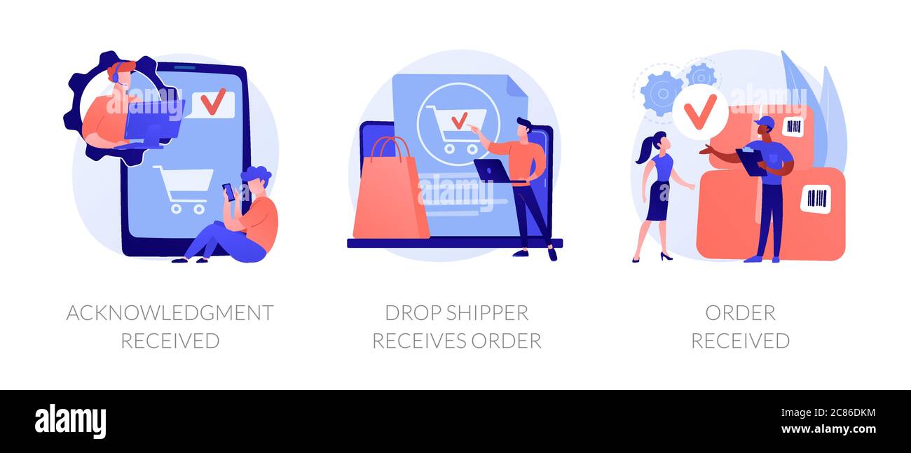 Métaphores de concept de vecteur de traitement de commande Illustration de Vecteur