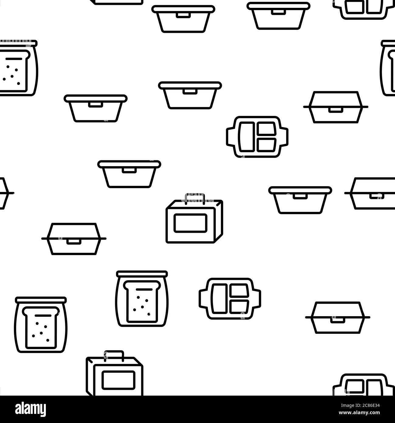 Boîte à lunch Vector sans coutures Illustration de Vecteur