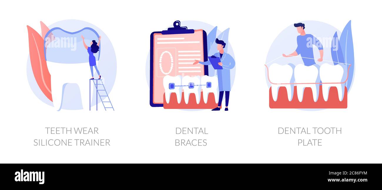 Métaphores de concept de lissage de dents. Illustration de Vecteur