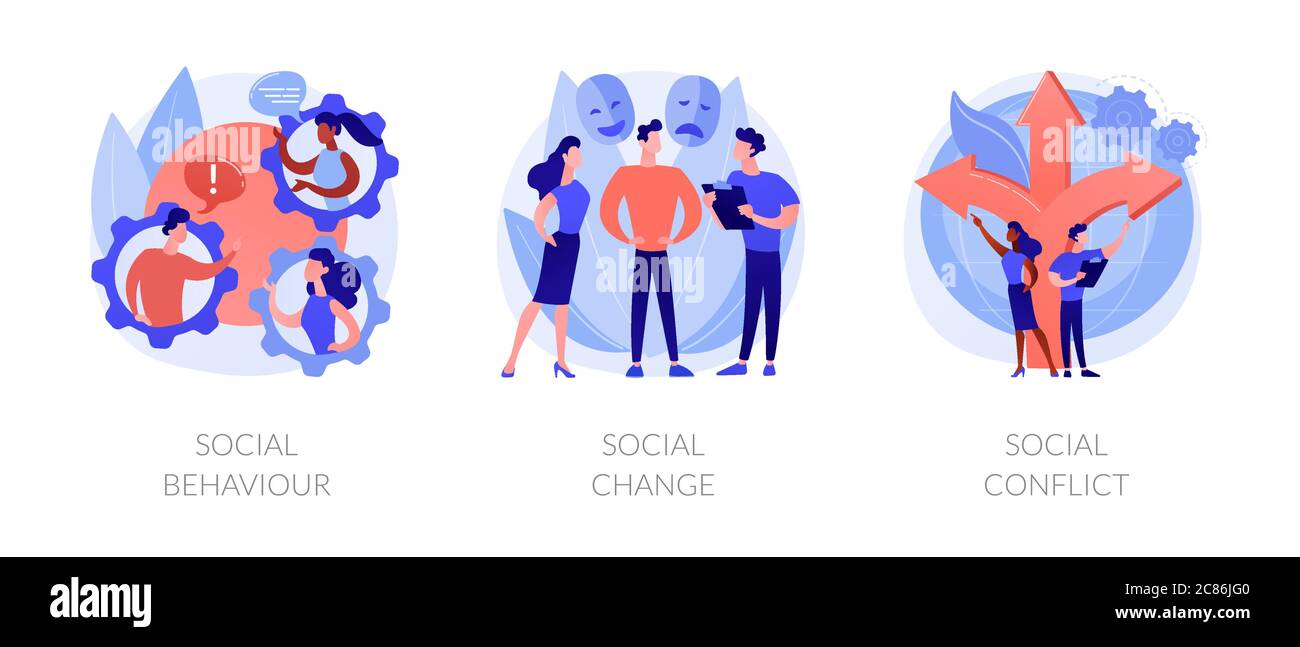 Interactions et communication des personnes illustrations vectorielles abstraites de concept. Illustration de Vecteur