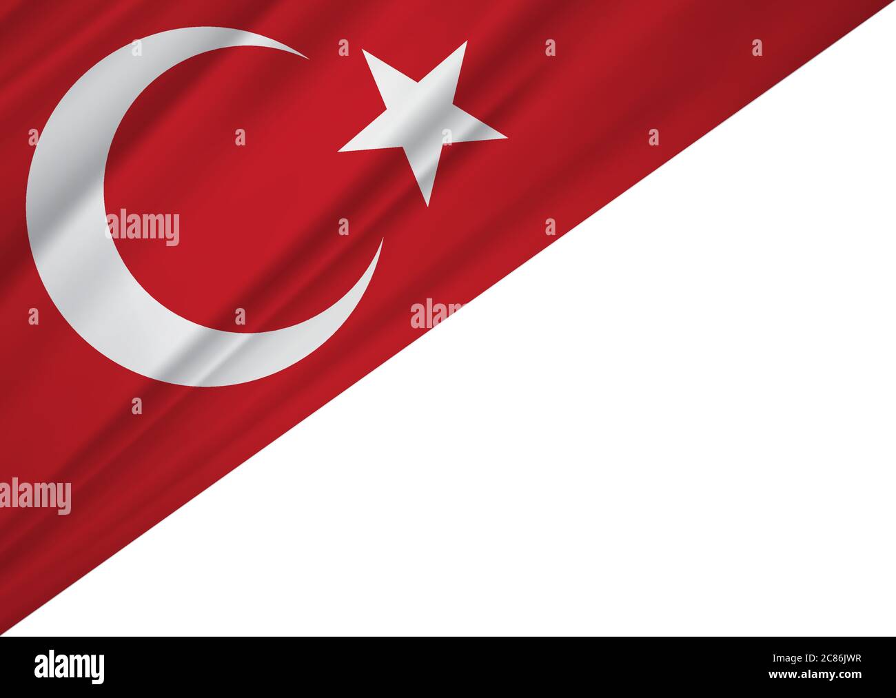 Drapeau de la Turquie de soie et fond blanc Illustration de Vecteur