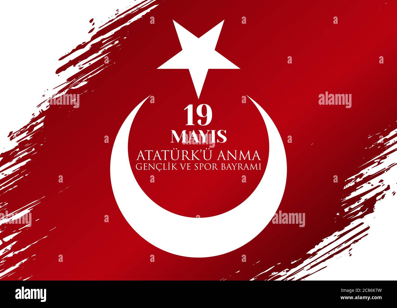 Heureux 19 mai commémoration d'Atatürk, Journée de la jeunesse et des sports. Illustration vectorielle, carte postale, papier peint de bannière. Illustration de Vecteur