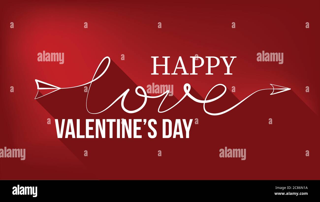 Affiche typographique de la Saint-Valentin avec texte de dessin à la main Illustration de Vecteur