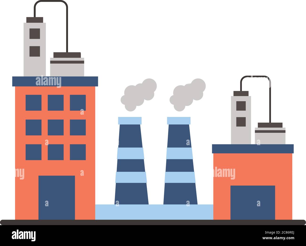 bâtiments industriels et cheminées de style plat icônes vecteur illustration design Illustration de Vecteur