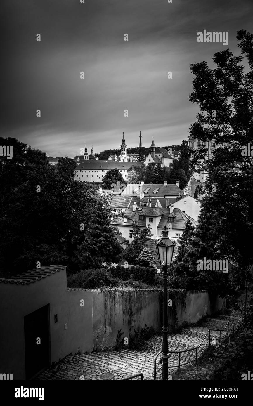 Le quartier pittoresque de Novy Svet, dans la ville historique de Prague, en République tchèque Banque D'Images