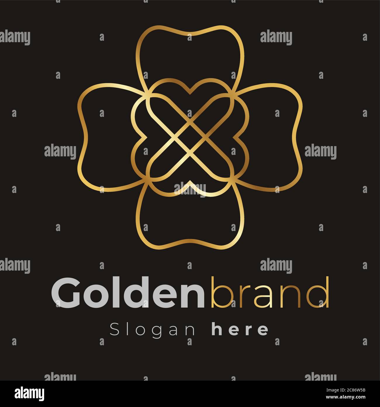 Logo Golden logo icône modèle vectoriel Illustration de Vecteur